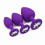 3Pc Silicone Anal Plug Set with Crystal Base Small Medium Large Body Safe Purple 1