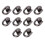 20 D-Ringe mit Nieten 19 mm Metall 13
