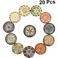 20 Stück DIY-Schmuckmaterial Glaspatches für die Schmuckherstellung, rund, flache Rückseite, dekorativ