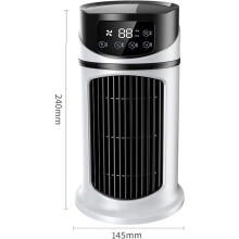 Draagbare mini-airconditioner, USB-verdampingsventilator met luchtbevochtiger en timer, stille bureauventilator voor slaapkamer, kamer, kantoor, wit