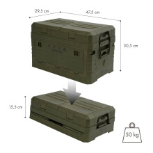 Faltbare Campingbox mit Deckel, Grün, 50L
