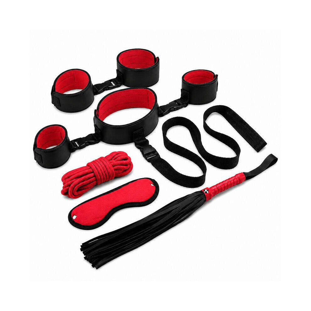 X-Toyz Bondage Kit 12B (Black & Red) - Premium Bdsm Restraint Set Adult Couples