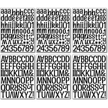 2-Zoll-Set selbstklebender Aufkleber mit schwarzem Alphabet und Zahlen, 6 Bögen mit Groß- und Kleinbuchstaben