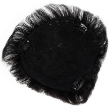 Schwarze Echthaarperücke, stylische Haarverlängerungen für Männer mit Haarausfall, Tabletten zur Wiedereinführung der Haarentfernung