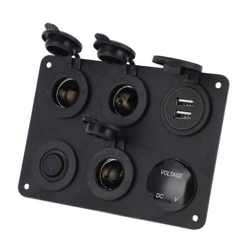 6 Gang Schalter Panel USB Voltmeter wasserdicht