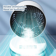 Ventilatore nebulizzatore portatile USB con LED, raffrescamento ad acqua, uso esterno, campeggio e viaggio, bianco