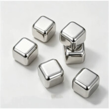 Cubetti di ghiaccio riutilizzabili in acciaio inossidabile, pietre per whisky in metallo per bevande e cocktail, set di 16 cubetti refrigeranti