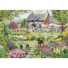 Kit de broderie - LUCA-S - Cottage Garden - Point de croix - Aida 18 - 60 couleurs