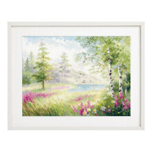 Kit de point de croix - Alisa 3-34 "Lac bleu. Silence" - Toile AĂŻda 16ct (6,4 pts/cm) - 30 couleurs - 23x17 cm