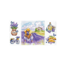 Kit point de croix - Andriana ANO-31 - Charme provençal - Toile Aïda 16ct - 58 couleurs - 43x22 cm