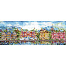 Kit de point de croix - Andriana V-30 Promenade victorienne - Toile Aïda 16ct blanc - 51 fils - 78x28 cm