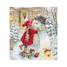 Kit de point de croix - LetiStitch L8057 Jeux d'hiver - Aida 16ct blanc - 51 couleurs Anchor - Dessin 23x26 cm
