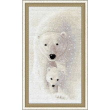 Kit de point de croix - Parmi la neige - 16,7 x 31 cm - Toile Aida 16ct blanche - 8 couleurs Madeira