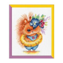 Kit de point de croix - Golden Fleece On va nager! - Aida 18ct blanc - 41 couleurs - 17.5x21.2 cm
