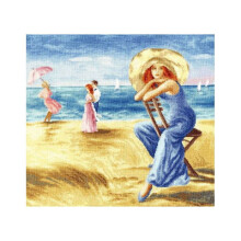 Kit point de croix - Dunes de sable - 37,7x35,1 cm - Toile Aida 16ct blanche - 53 couleurs