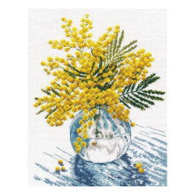Kit point de croix compté - Mimosa (Oven) - Toile Aïda 16 ct - 13 couleurs mouliné - 20 x 27 cm
