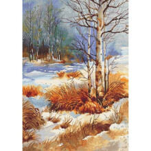 Kit broderie demi-point Luca‑S G611 « L’automne » 2231 cm - toile Zweigart 25ct, 53 couleurs Anchor