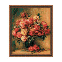 Kit point de croix Riolis « Bouquet de roses » – 40 x 48 cm, Aida 14ct, 30 couleurs