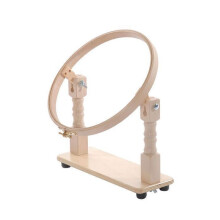 Tambour à broder sur support de table Elbesee Ø 20 cm - bois dur