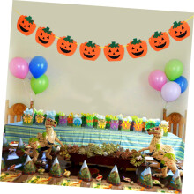 Halloween-Kürbis-Filzbanner, orangefarbene Stoffdekoration