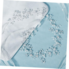 Handgefertigter silberner Hochzeitsgürtel mit Blumen- und Perlenkette, Brautschärpe zur Dekoration des Hochzeitskleides