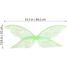 Feenflügel-Kostüm für Mädchen und Erwachsene, grünes, transparentes Flügel-Verkleidungsaccessoire
