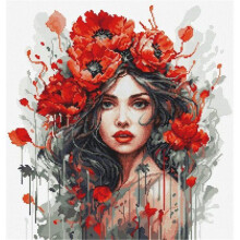 Kit de broderie Luca-S La fille aux coquelicots