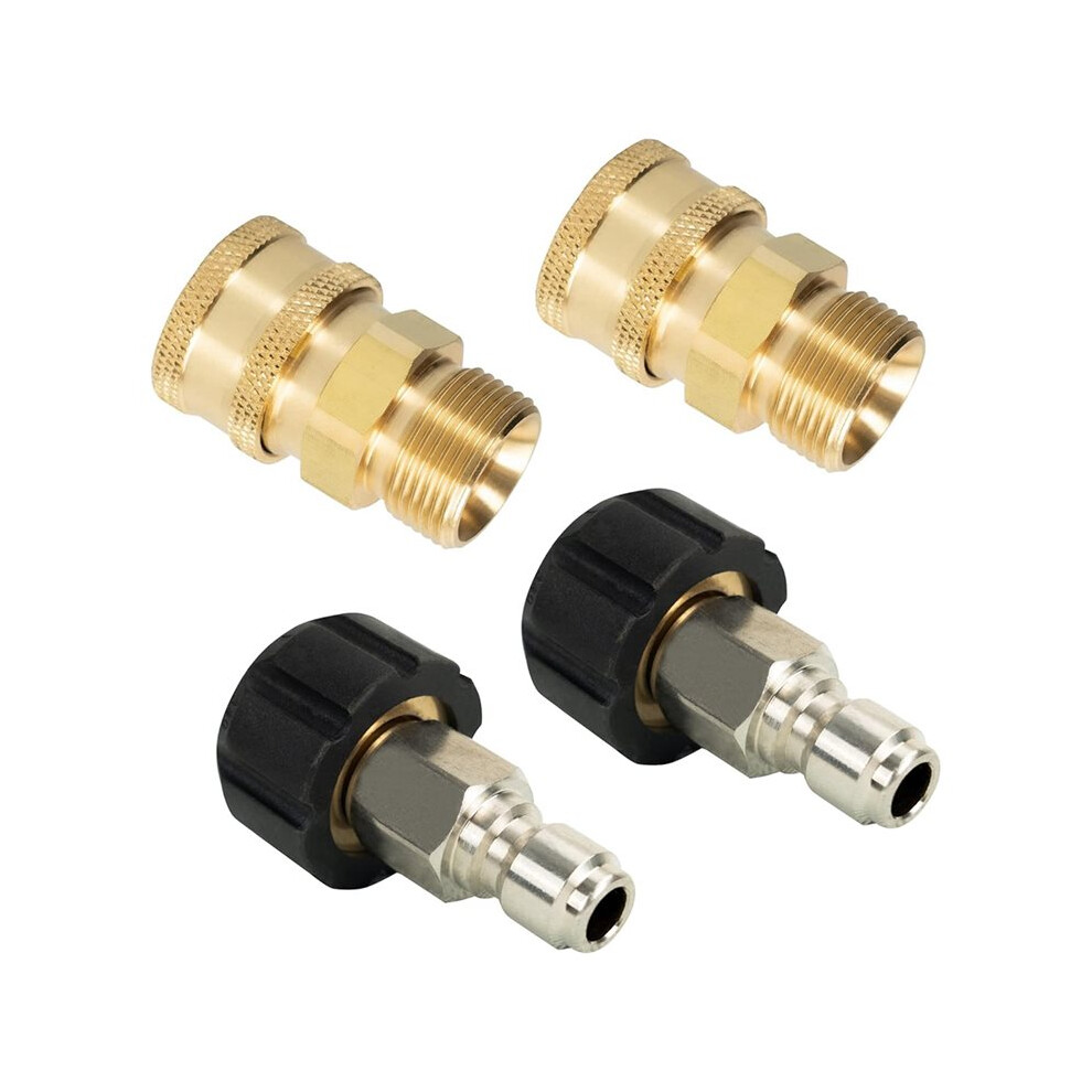 Pressure Washer Quick Connect Kit, Quick Disconnect Kit, Metric M22 14Mm To 3/8" Quick Connect Kit, 5000 Psi 6031842273318