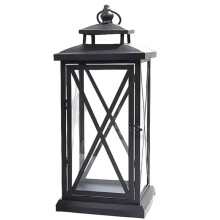 Elegant Iron Candle Holder with Glass - Retro European Style for Weddings and Home Decor No Candles Small