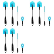 6x Water Bottle Brush Set, Long Handle 3-in-1 Water Bottle Scrubbing Brush, Cleaning for Narrow Neck Bottles