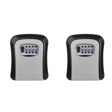 2X Wall Mount Key Lock Box 4 Digit Password Code Security Lock for Home Office Key Safe Secret Storage Box Organizer