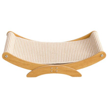 Large Cat Scratcher Bed, Wood Cat Couch & Scratching Board, Sturdy Cat Hammock & Scratch Pad Lounge for Indoor Cats