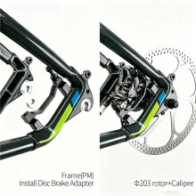 MTB Disc Brake Caliper Mount Adapter Fork and Frame PM From 180mm to 203mm Rotor for Large Caliper