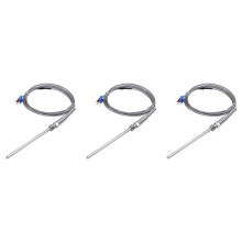 3X Steel Temperature Probe Pt100 RTD Sensor Cable 2M 98 mm 3 Wires -50 - 400 Celsius