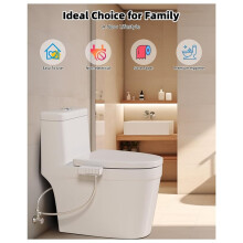 Bidet Attachment for Toilet Non-Electric 2 Nozzle for Frontal Rear Wash Adjustable Pressure Buttock Irrigator NA 7/8