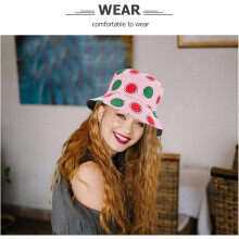 Sonnenhut mit Wassermelonenmuster für Damen und Herren, wendbarer UV-Schutz