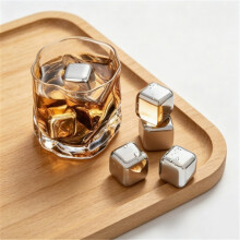 Cubetti di ghiaccio riutilizzabili in acciaio inossidabile, pietre per whisky in metallo per bevande e cocktail, set di 16 cubetti refrigeranti