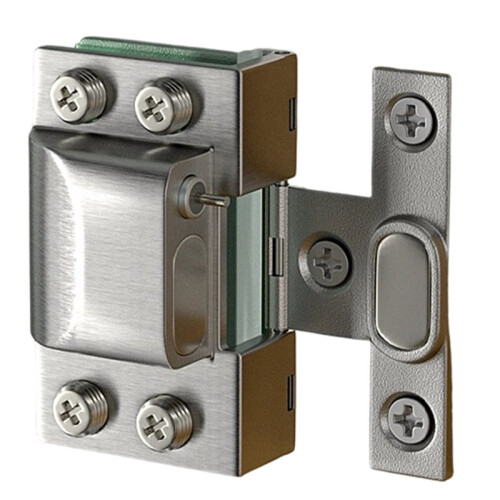 Hydraulic No-Drill Glass Hinge for Wine Showcase Bookcase Cabinet Silver