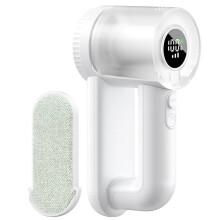 Electric Lint Remover Portable Fabric Shaver Rechargeable Hair Trimmer Clothes Lint Machine for Sweaters Coat White
