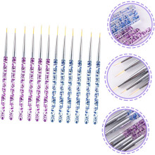 12 Nagelkunst-Detail-Liner-Pinselstifte für professionelle und private Anwendung, Nagelkunstpinsel zum Zeichnen von Mustern und floralen Designs