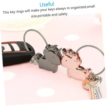 Schlüsselanhänger-Set mit Einhorn-Motiv, Metall, mit Magnet, 2er-Set, Roségold und Schwarz, für Damen, Box