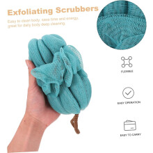 Rückenpeeling-Handtücher, Badeblumen, 2er-Pack, lange Duschtücher, blau, Peeling-Rückenpeeling, geeignet