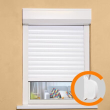 Rollladen H155 x L120 cm PVC in Breite und Höhe anpassbar - Manuelle Bedienung mit Gurt - Farbe Weiß -