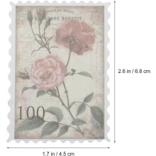 Vintage-Briefmarkenaufkleber, 120 Stück, selbstklebende Retro-Pflanzenaufkleber