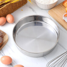 2 runde Kuchenformen aus Edelstahl, leicht zu reinigen, dampfgeeignet, silberfarbenes Backgeschirr