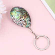 2er-Set doppelseitige Schlüsselanhänger aus Abalone-Muscheln, schicker Modeschmuckbeutel