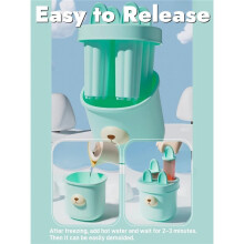 Set di 4 stampi in silicone a forma di orsetto per ghiaccioli, senza BPA, facili da sformare, per la preparazione fai-da-te di gelati (corno blu)