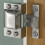 Hydraulic No-Drill Glass Hinge for Wine Showcase Bookcase Cabinet Silver 3