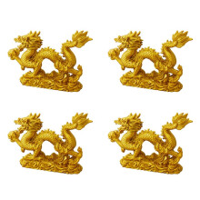 4X Chinese  Golden Dragon Statue Animal Decoration Home Decoration