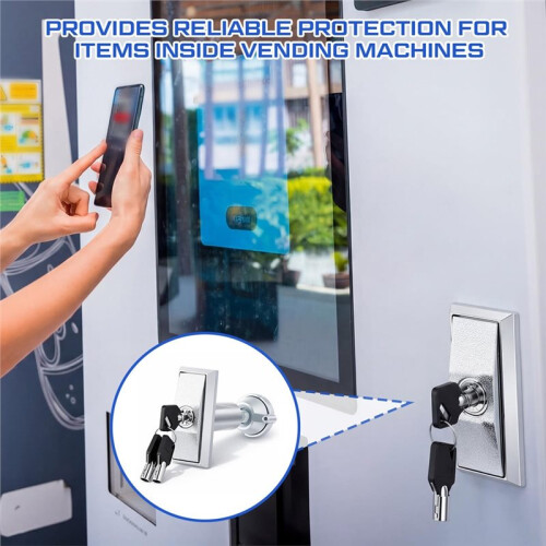 Universal Vending Machine Lock Set with T-Handle and 3 Keys, Zinc Alloy Replacement for Various Machines 2